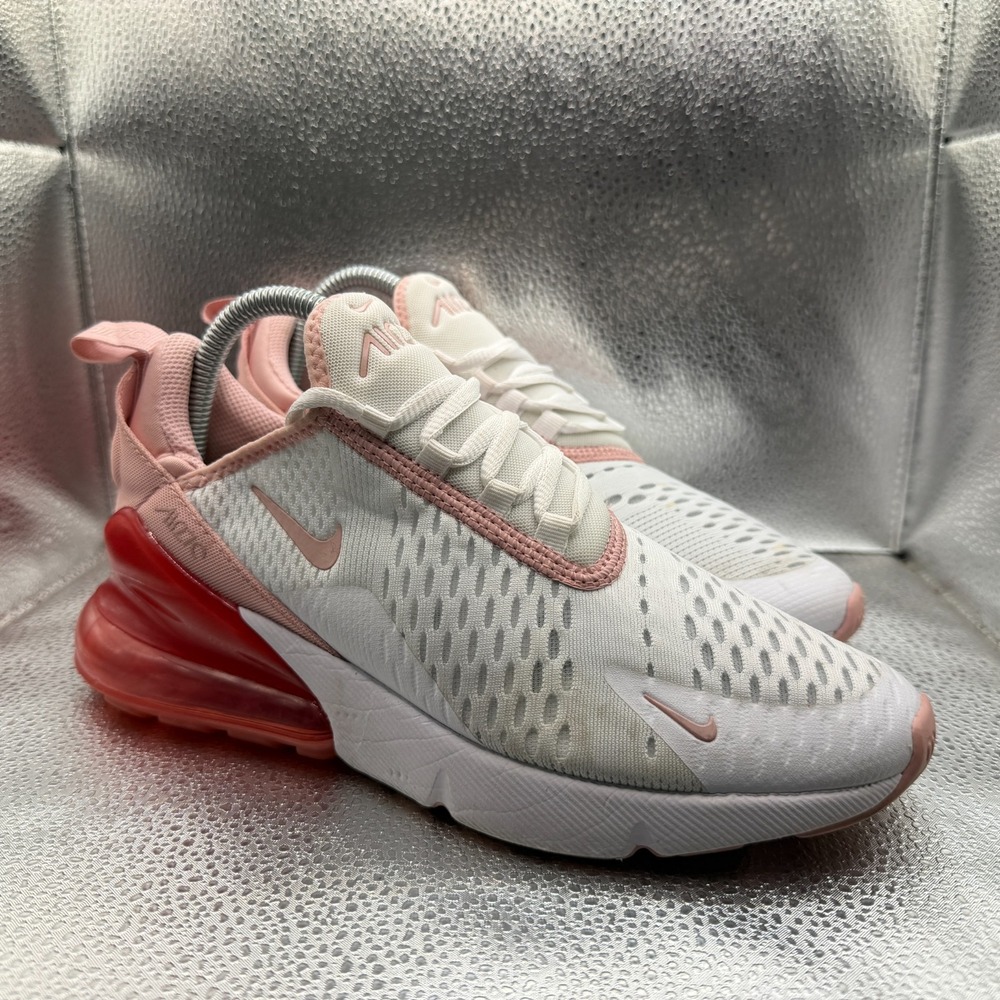 Size‎ 6Y Nike Air Max 270 GS Pink Glaze White Kids Running Shoes 943345-108